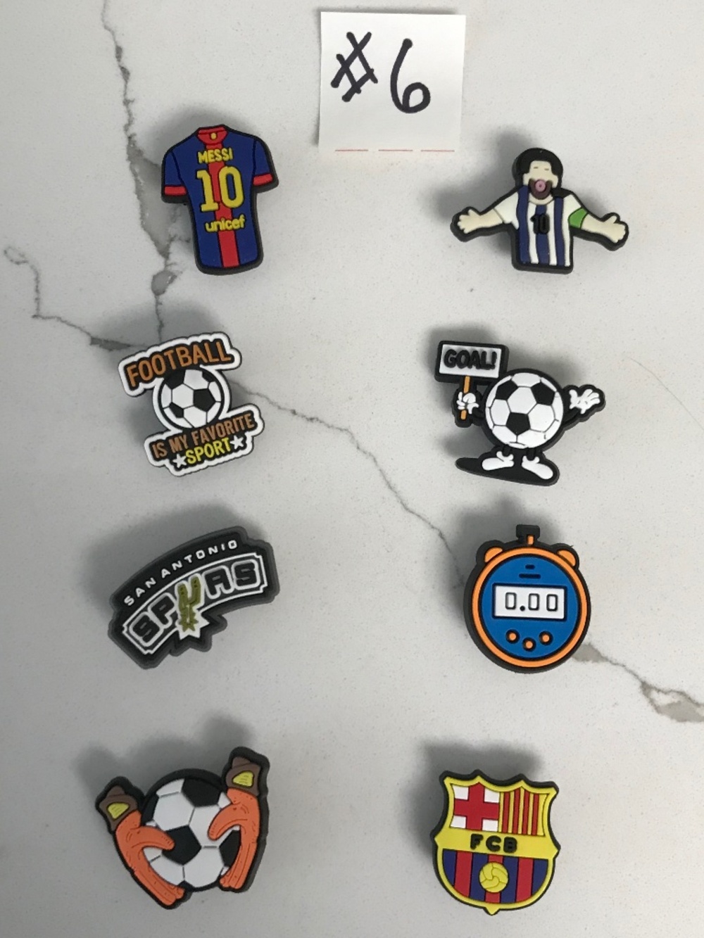 Crocs Charms Soccer # 6 Variety 8 piece Set New Football club